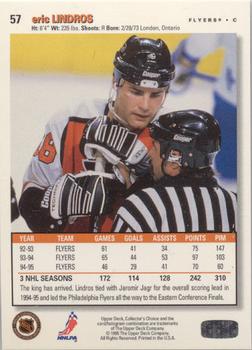 1995-96 Collector's Choice - Platinum Player's Club #57 Eric Lindros Back