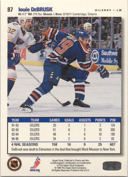 1995-96 Collector's Choice - Platinum Player's Club #87 Louie DeBrusk Back