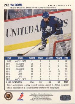 1995-96 Collector's Choice - Platinum Player's Club #242 Tie Domi Back
