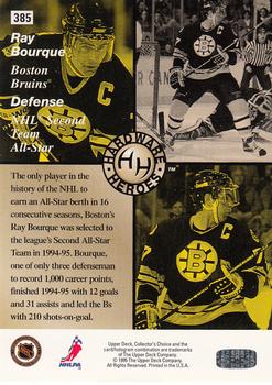 1995-96 Collector's Choice - Platinum Player's Club #385 Ray Bourque Back