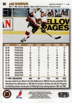 1995-96 Collector's Choice - Platinum Player's Club #86 Phil Bourque Back