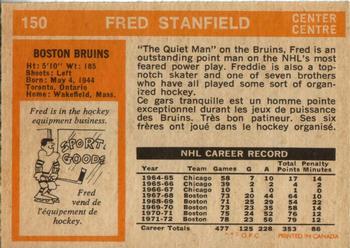 1972-73 O-Pee-Chee #150 Fred Stanfield Back