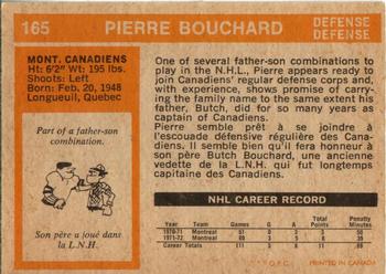 1972-73 O-Pee-Chee #165 Pierre Bouchard Back