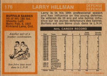 1972-73 O-Pee-Chee #176 Larry Hillman Back