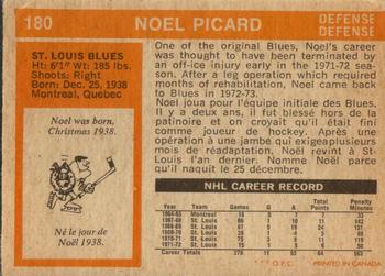 1972-73 O-Pee-Chee #180 Noel Picard Back