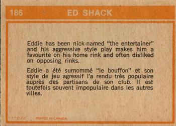 1972-73 O-Pee-Chee #186 Ed Shack Back