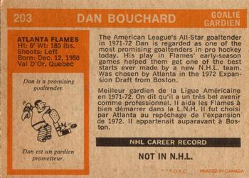 1972-73 O-Pee-Chee #203 Dan Bouchard Back