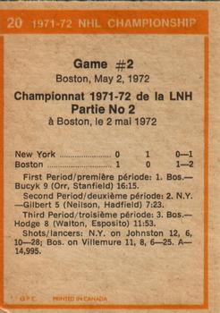 1972-73 O-Pee-Chee #20 1971-72 NHL Playoffs Game 2 Back