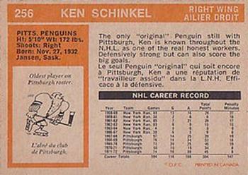 1972-73 O-Pee-Chee #256 Ken Schinkel Back