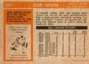 1972-73 O-Pee-Chee #267 Bob Nevin Back