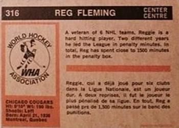 1972-73 O-Pee-Chee #316 Reg Fleming Back