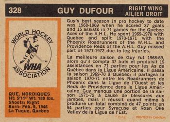 1972-73 O-Pee-Chee #328 Guy Dufour Back