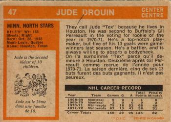 1972-73 O-Pee-Chee #47 Jude Drouin Back