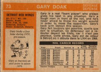 1972-73 O-Pee-Chee #73 Gary Doak Back