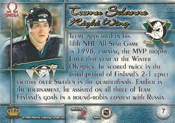 1997-98 Pacific Omega - Emerald Green #7 Teemu Selanne Back