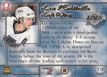 1997-98 Pacific Omega - Emerald Green #112 Luc Robitaille Back