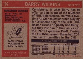 1972-73 Topps #102 Barry Wilkins Back
