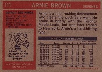 1972-73 Topps #111 Arnie Brown Back