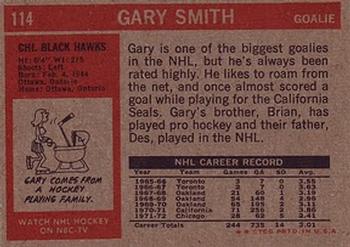 1972-73 Topps #114 Gary Smith Back