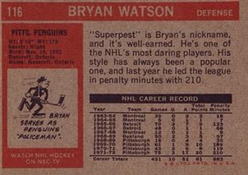 1972-73 Topps #116 Bryan Watson Back