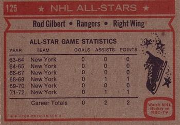 1972-73 Topps #125 Rod Gilbert Back