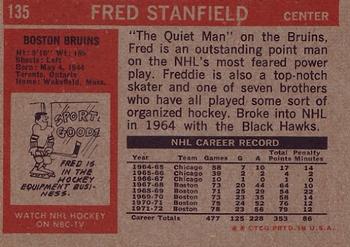 1972-73 Topps #135 Fred Stanfield Back