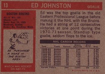 1972-73 Topps #13 Ed Johnston Back