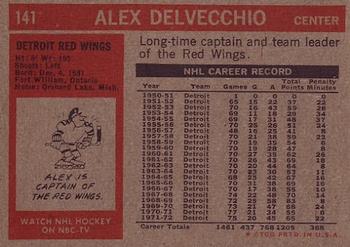 1972-73 Topps #141 Alex Delvecchio Back