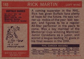 1972-73 Topps #145 Rick Martin Back