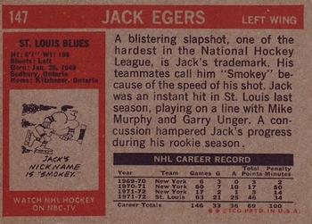 1972-73 Topps #147 Jack Egers Back
