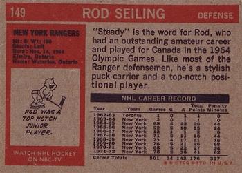1972-73 Topps #149 Rod Seiling Back