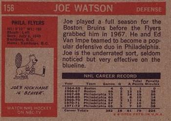 1972-73 Topps #156 Joe Watson Back