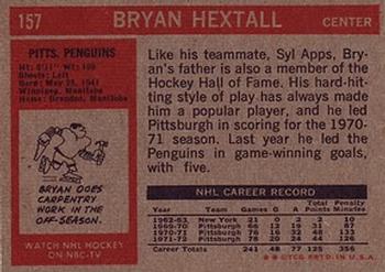 1972-73 Topps #157 Bryan Hextall Back