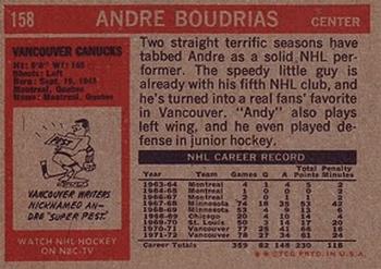 1972-73 Topps #158 Andre Boudrias Back