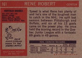 1972-73 Topps #161 Rene Robert Back
