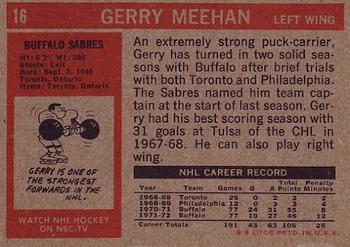 1972-73 Topps #16 Gerry Meehan Back