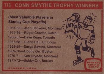 1972-73 Topps #176 Conn Smythe Trophy Back