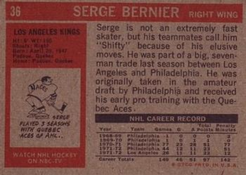 1972-73 Topps #36 Serge Bernier Back
