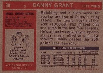 1972-73 Topps #39 Danny Grant Back
