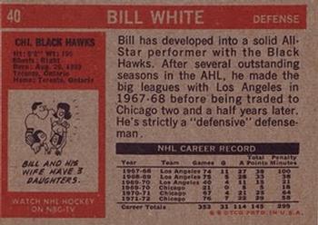 1972-73 Topps #40 Bill White Back