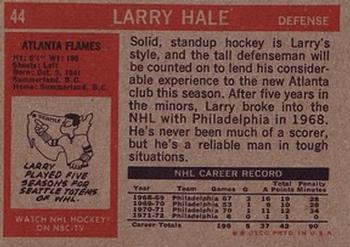 1972-73 Topps #44 Larry Hale Back