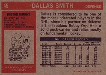 1972-73 Topps #45 Dallas Smith Back