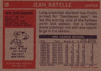 1972-73 Topps #50 Jean Ratelle Back