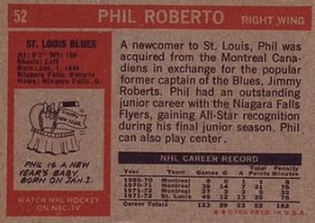 1972-73 Topps #52 Phil Roberto Back