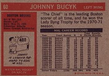 1972-73 Topps #60 Johnny Bucyk Back