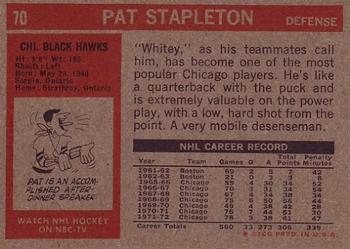 1972-73 Topps #70 Pat Stapleton Back