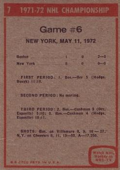 1972-73 Topps #7 1971-72 NHL Playoffs Game 6 Back
