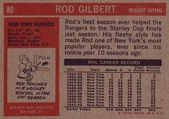 1972-73 Topps #80 Rod Gilbert Back