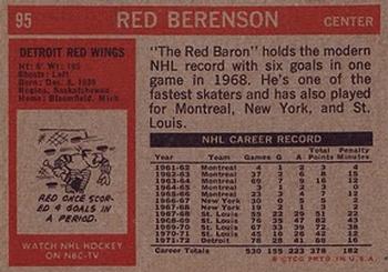 1972-73 Topps #95 Red Berenson Back