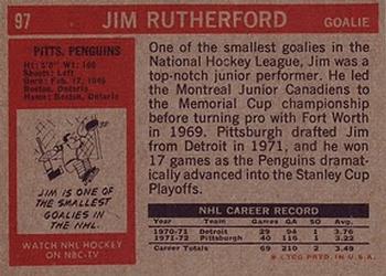 1972-73 Topps #97 Jim Rutherford Back